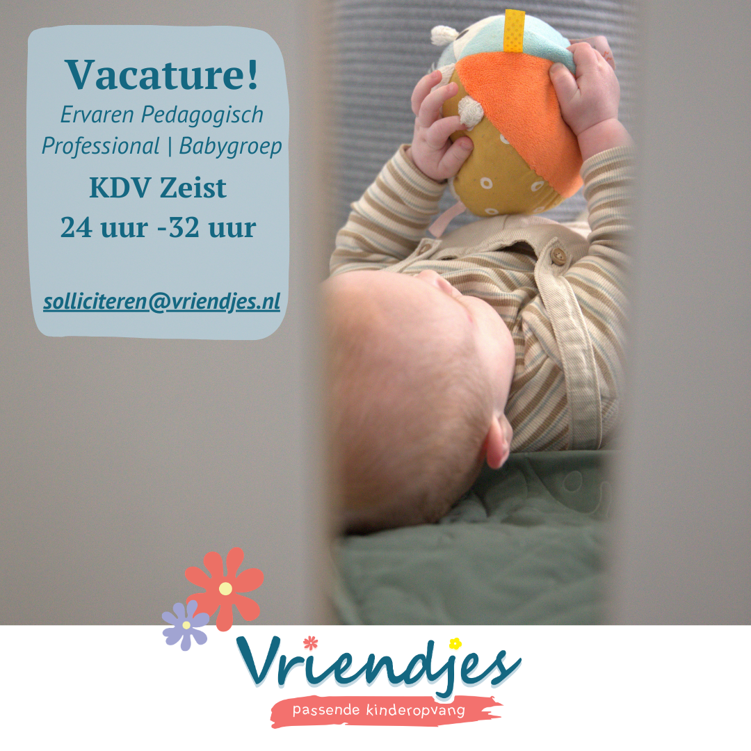 Vacature: Pedagogisch professional Babygroep | 24 tot 32 uur